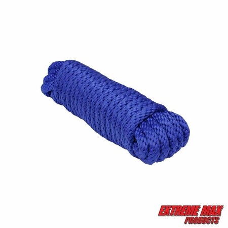 EXTREME MAX Extreme Max 3008.0069 Solid Braid MFP Utility Rope - 3/8" x 100', Blue 3008.0069